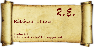 Rákóczi Eliza névjegykártya